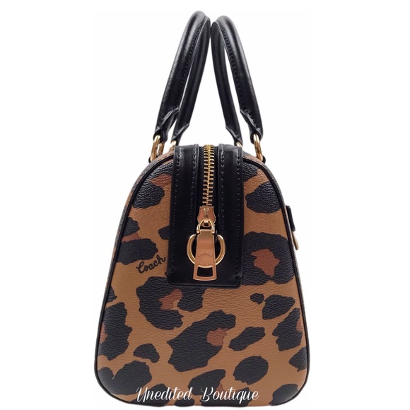 COACH Rowan Satchel Handbag In Leopard Print - Picture 6 of 13